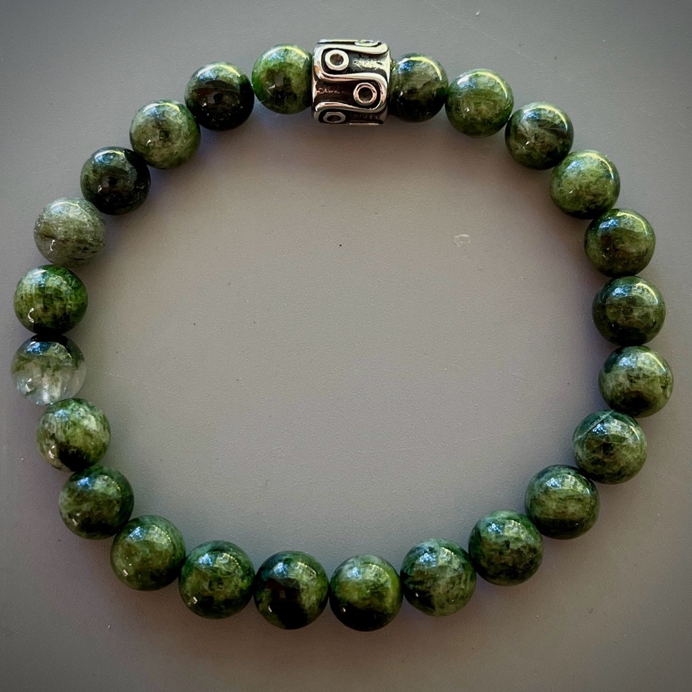 Green Chrome Diopside Handcrafted Bead Bracelet